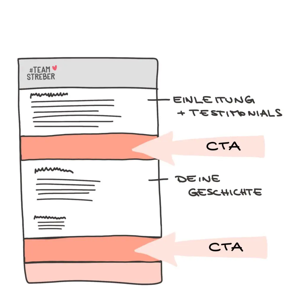 Über mich Seite Call to Action