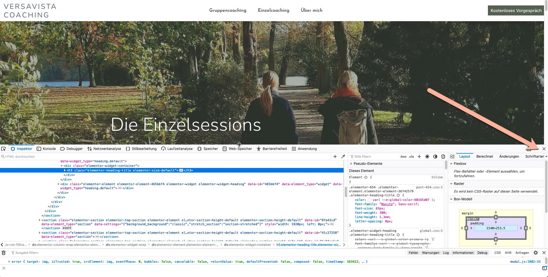Schrift erkennen im Firefox Browser