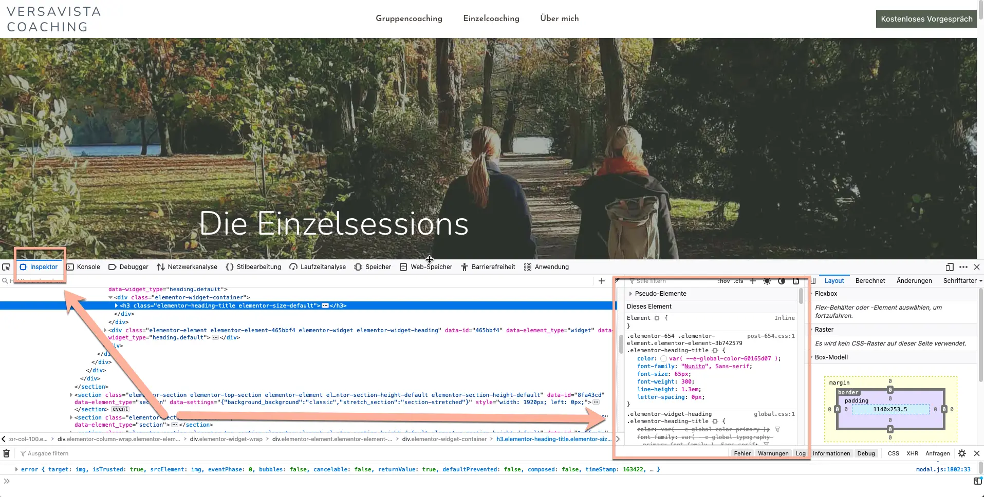 Schrift erkennen im Firefox Browser
