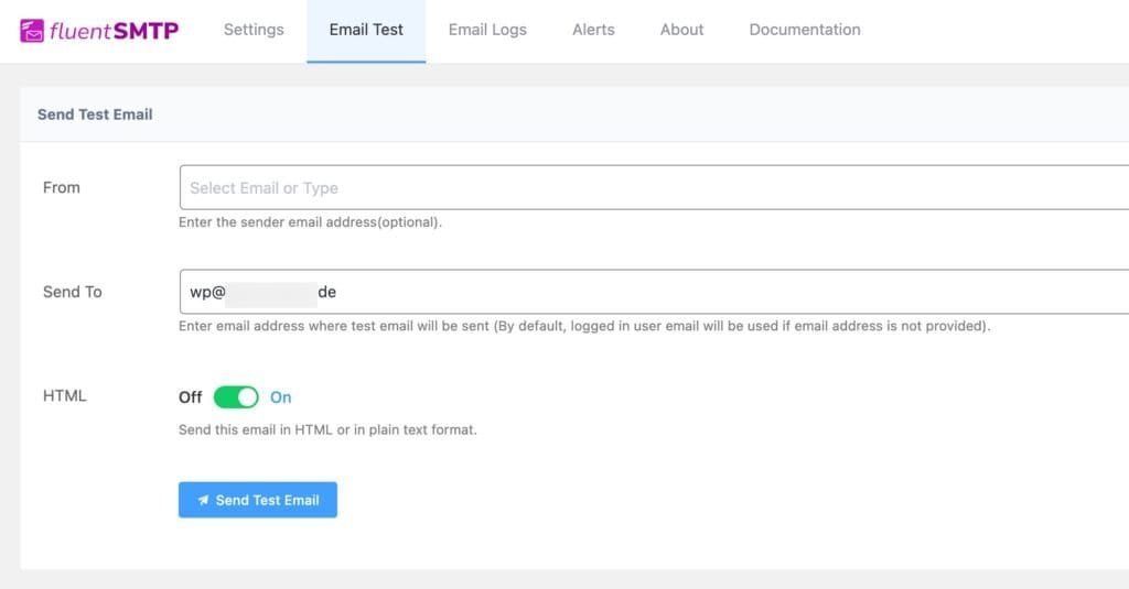 Fluent SMTP Plugin im Tooltest 7 Fluent SMTP 2025 06 16 14 21 08